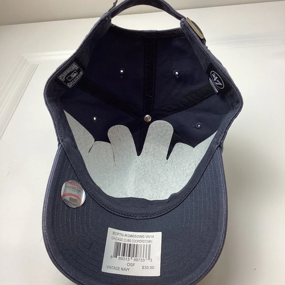 47 Brand Chicago Cubs Cooperstown Walking Bear Clean Up Hat Navy Blue Adjustable
